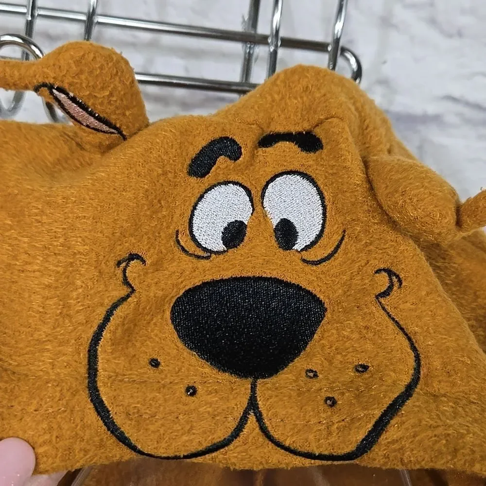 Scooby-Doo Hooded Robe Kids Unisex Fleece Bathrobe Belted Boys Girls Brown Dog